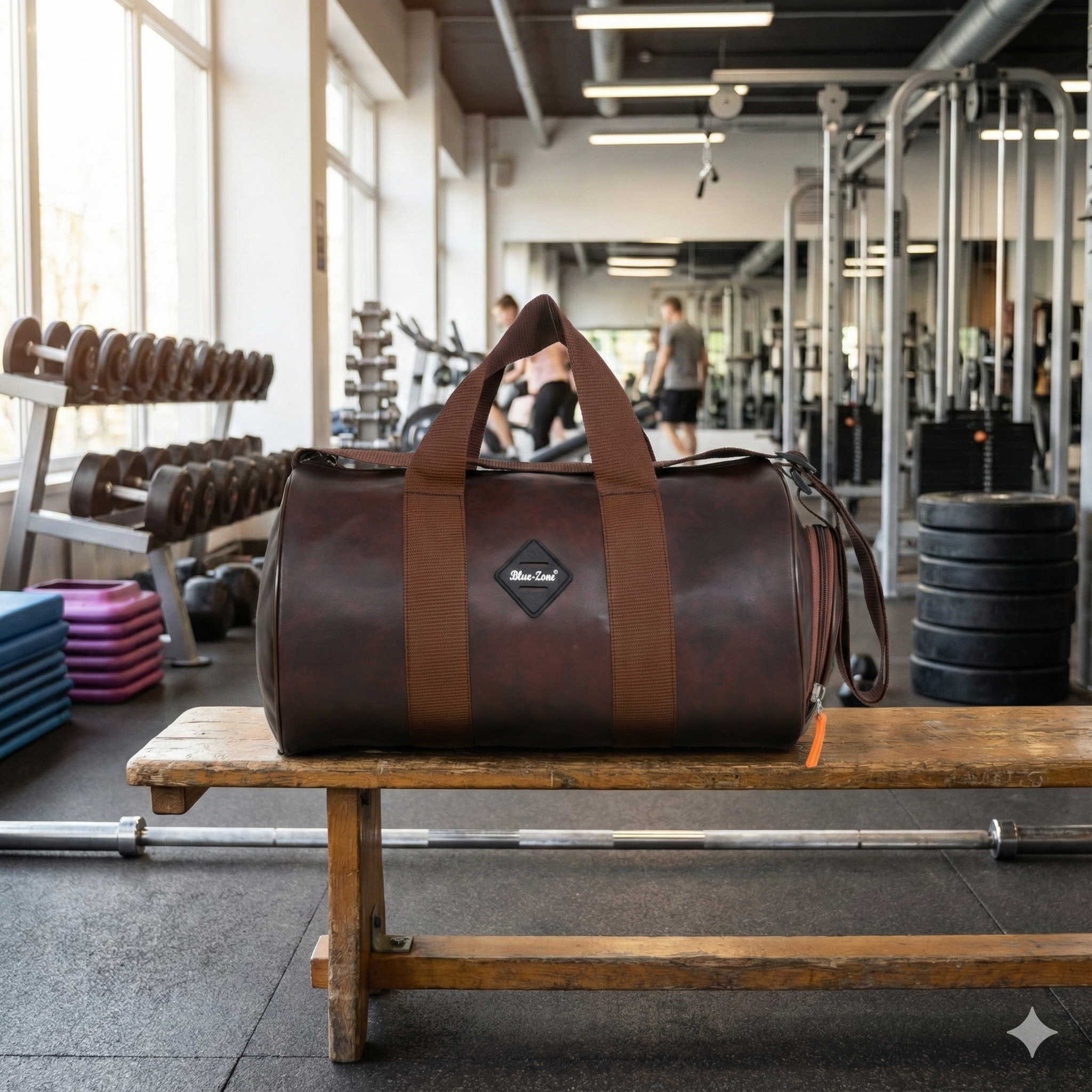 Gym Bag Duffel Bag Shoulder Bag for Men and Women (Brown)